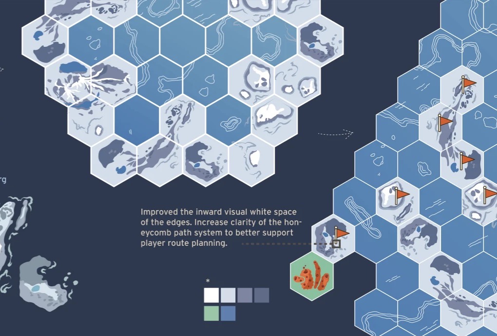 Ice Age: Tracing the Origins – hexagonal game board