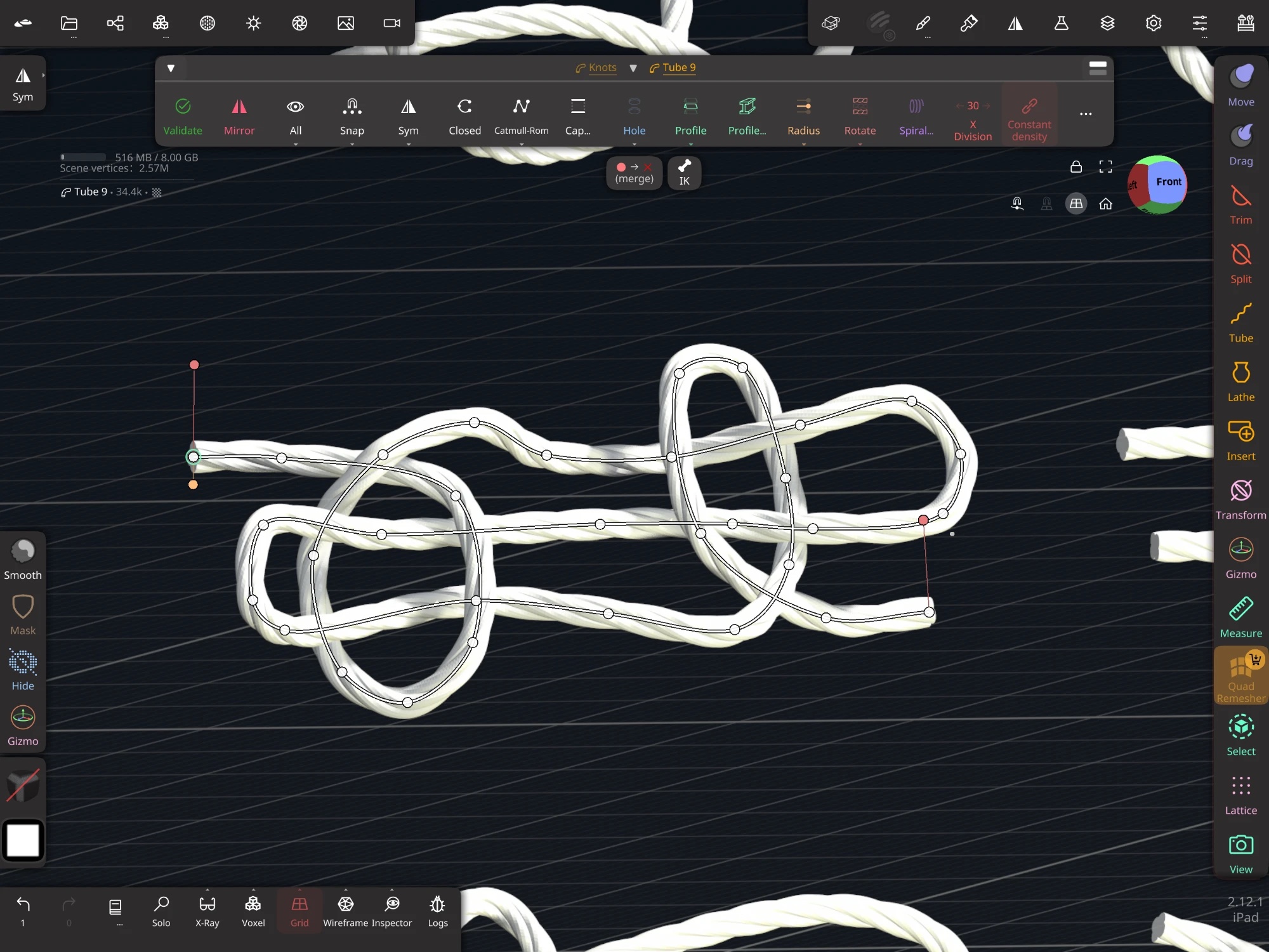 Ghost nets – 3D knot modelling process